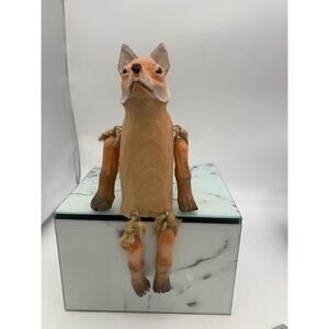 Mark Roberts Flemish Collection Wood Carved Fox Shelf Sitter Folk Art